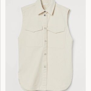 Cream denim vest